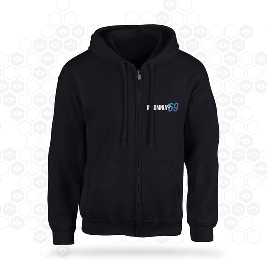 i69 #Nice Zip Hoodie Black Front | Insomnia Gaming Festival