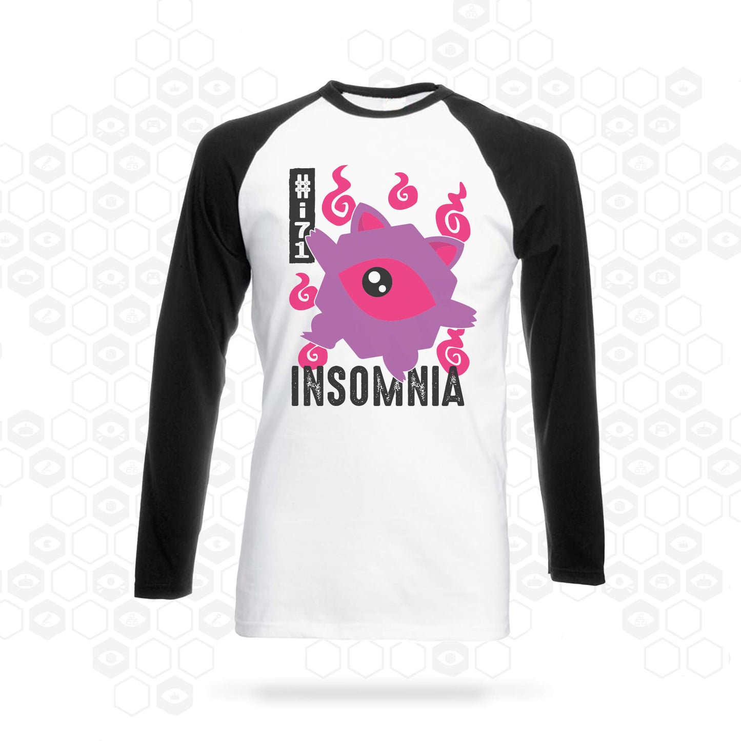 i71 Kawaii Eye Contrast Long Sleeve T-Shirt | Black/White | Insomnia Gaming Festival