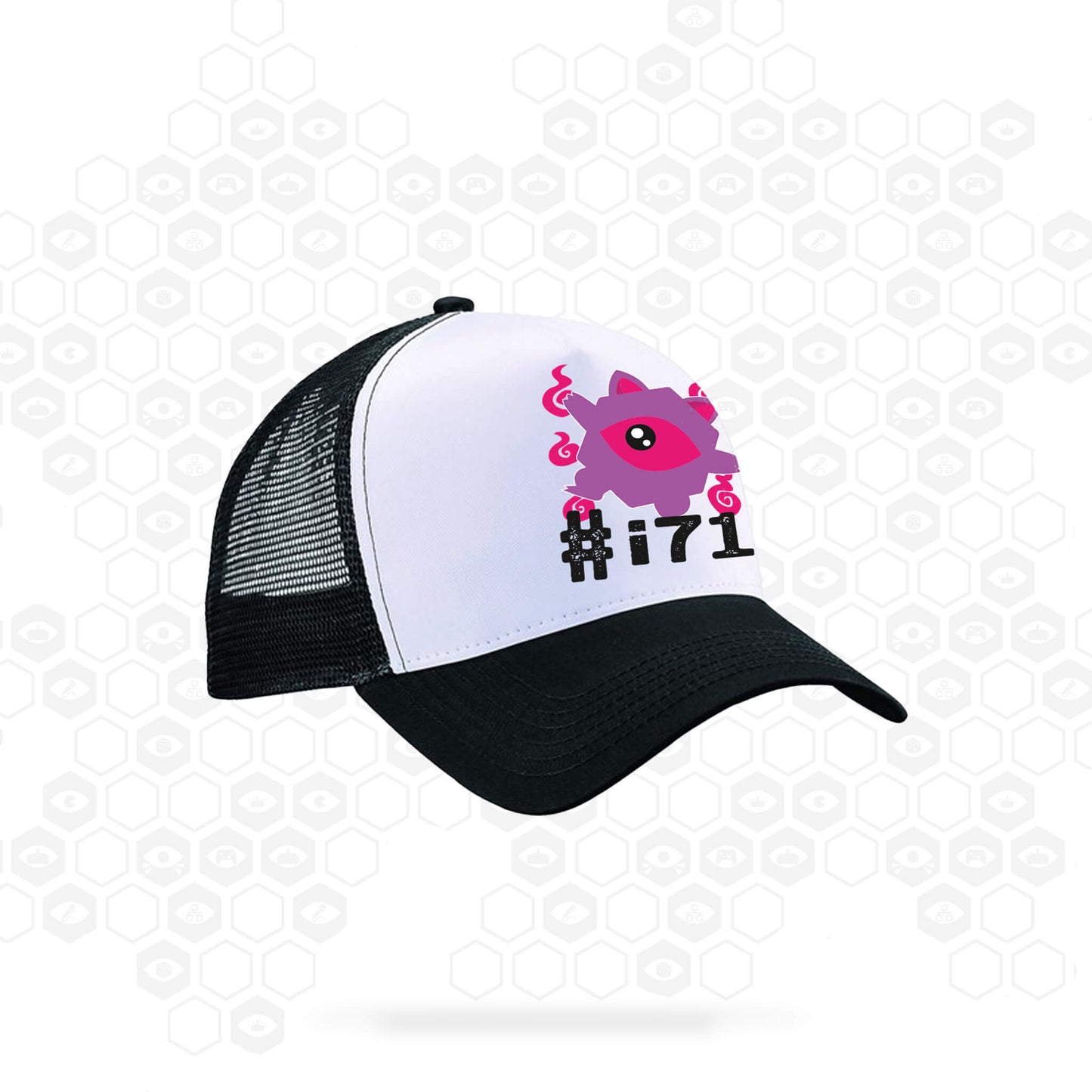 i71 Kawaii Eye Trucker Cap | Black/White | Insomnia Gaming Festival
