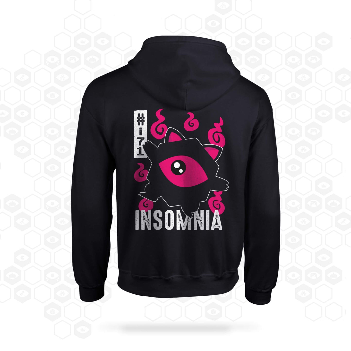 i71 Kawaii Eye Zipped Hoodie | Black | Back | Insomnia Gaming Festival