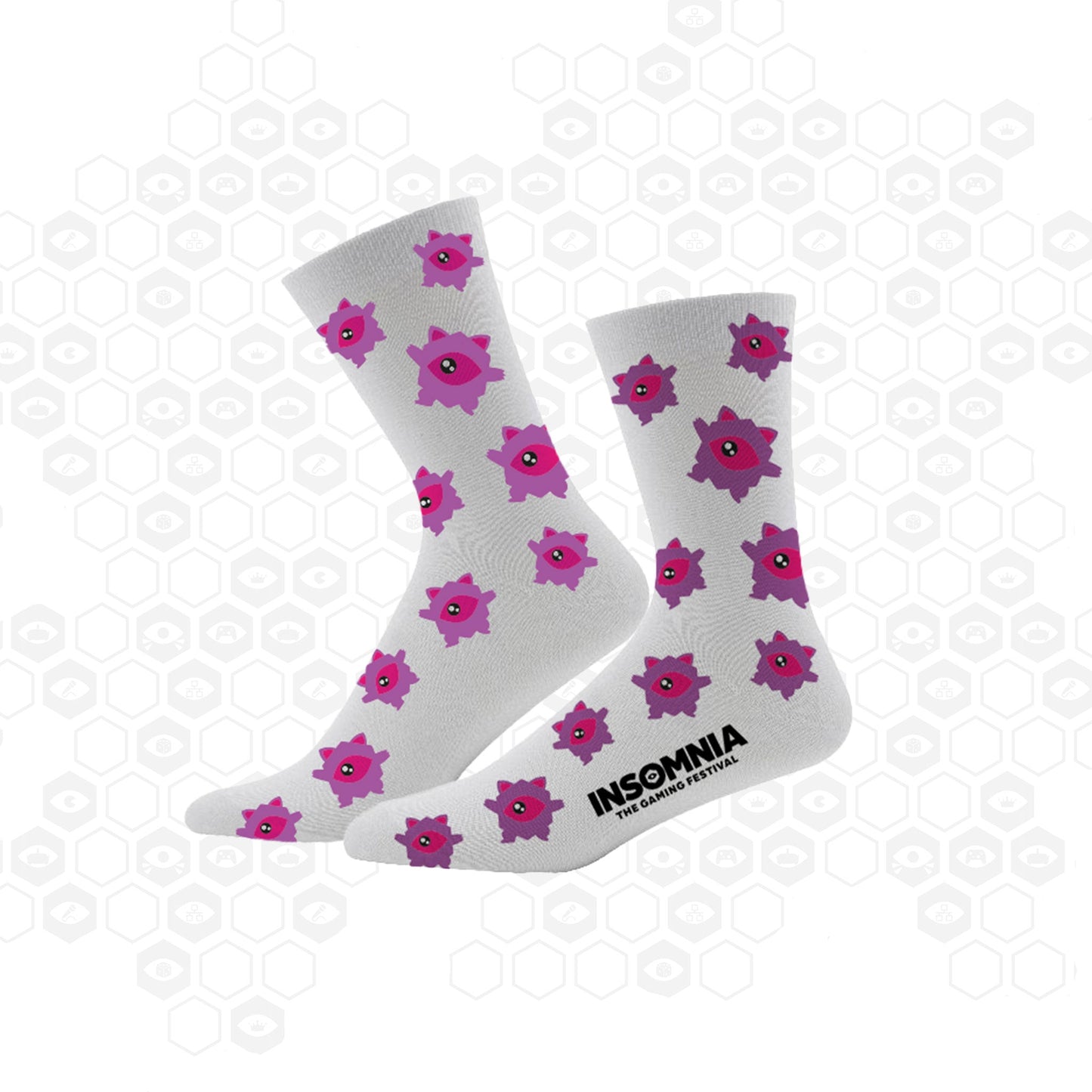 i72 Nom Nom Socks | White | Insomnia Gaming Festival