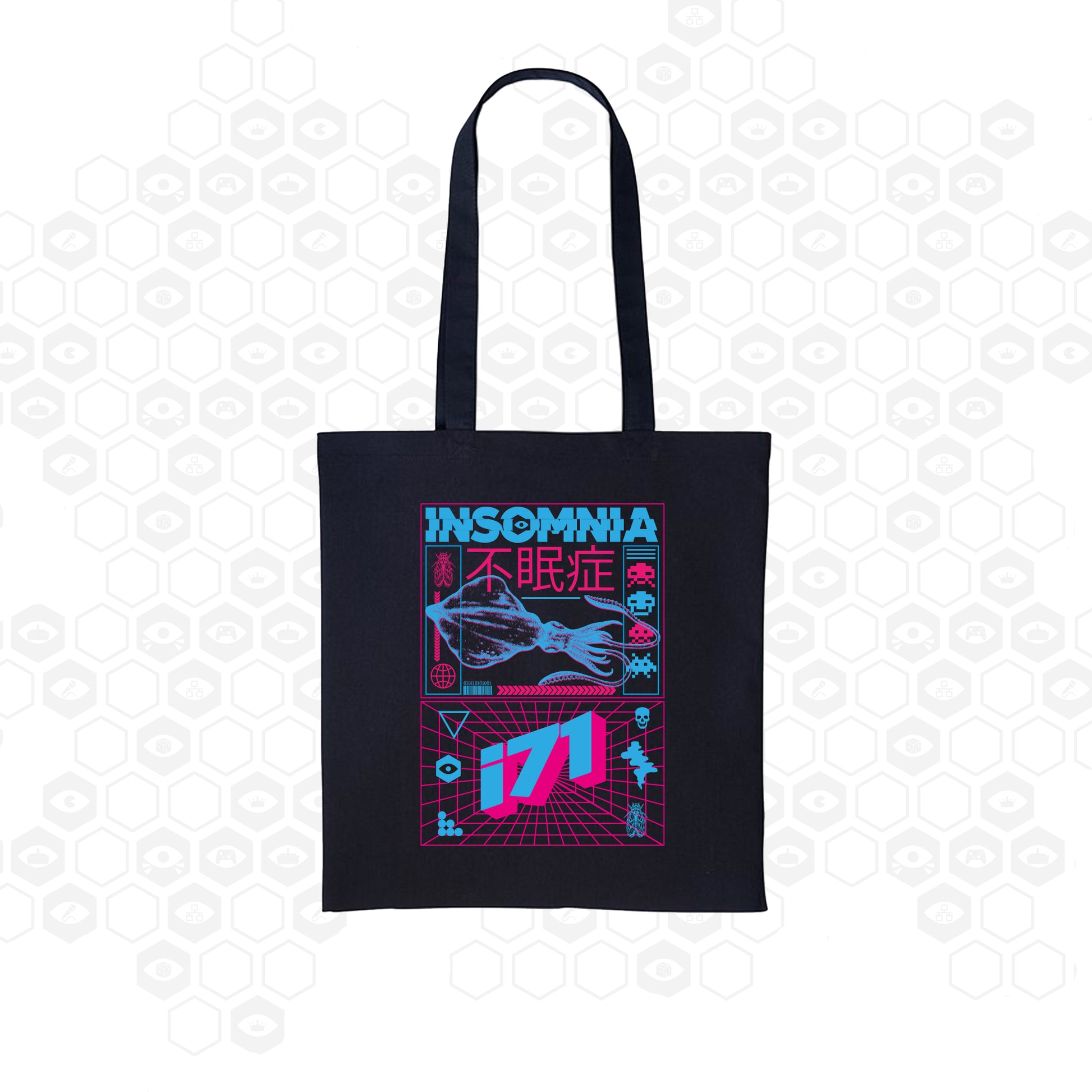 i71 Electric Squid Tote Bag | Black | Insomnia Gaming Festival