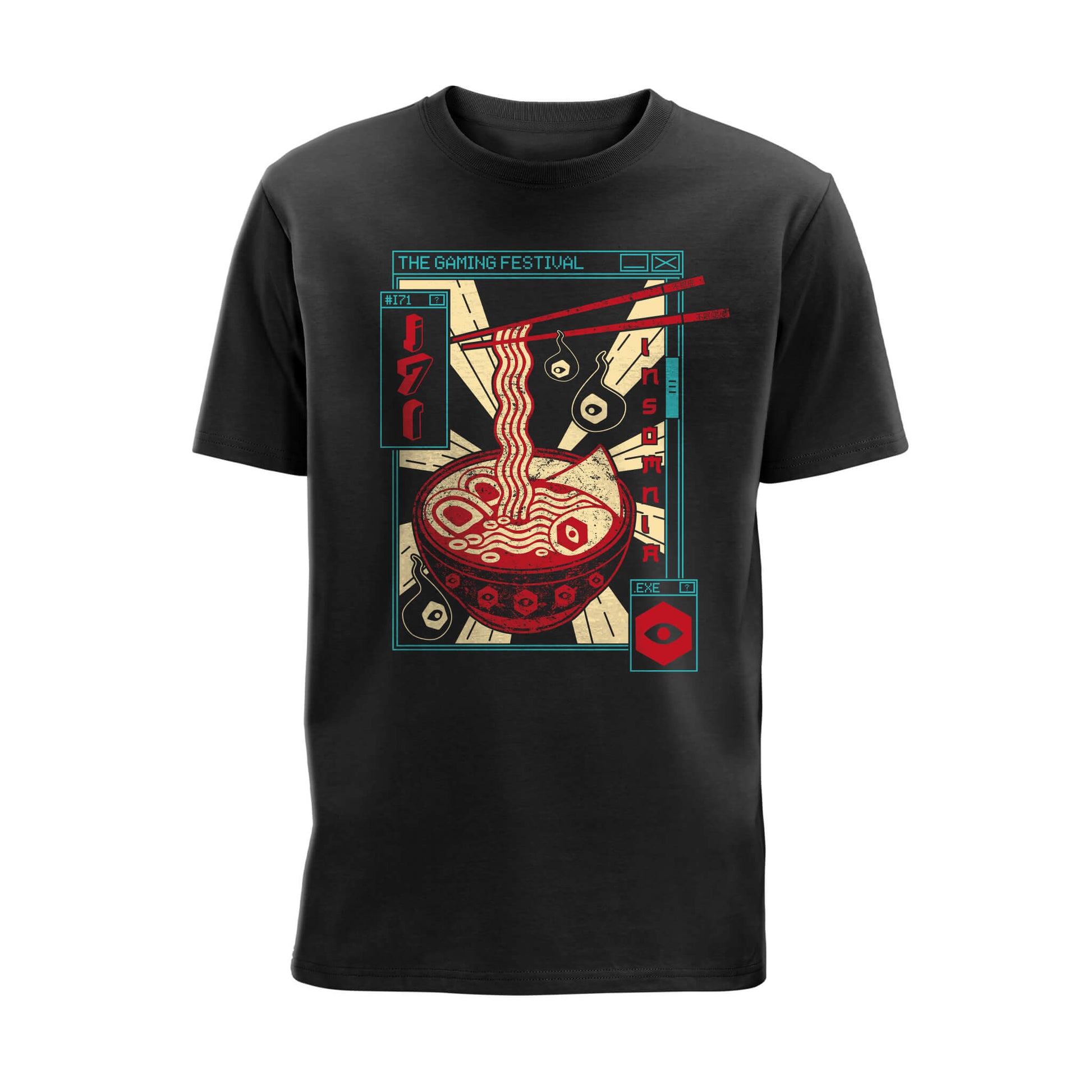 i71 Ramen T-Shirt | Black | Front | Insomnia Gaming Festival