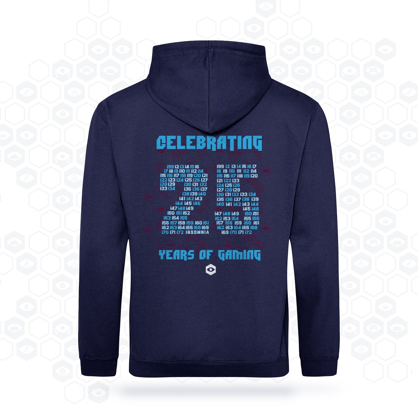 25th Anniversary Hoodie | Navy | Back View | Insomnia Gaming Festival