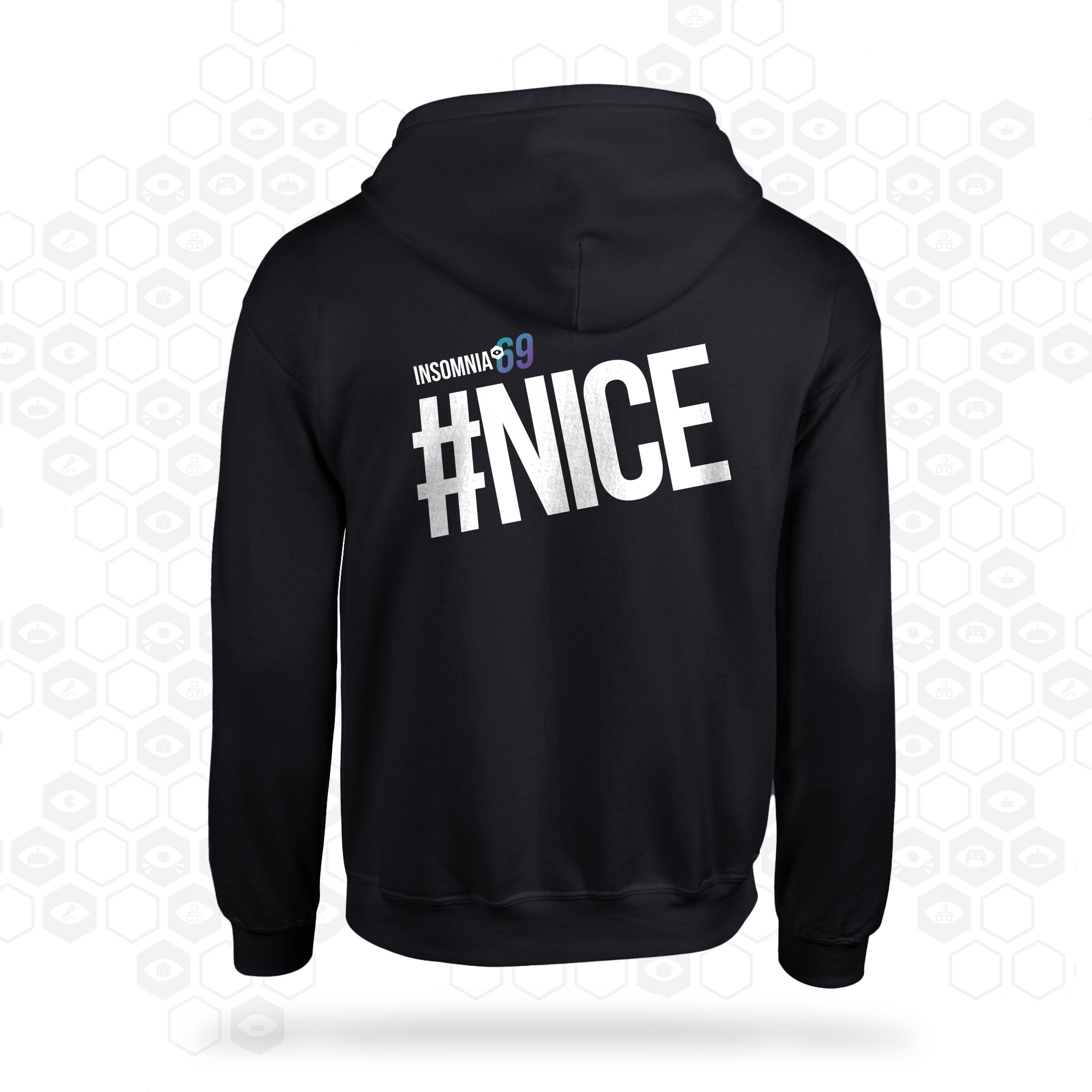 i69 #Nice Zip Hoodie Black Back | Insomnia Gaming Festival