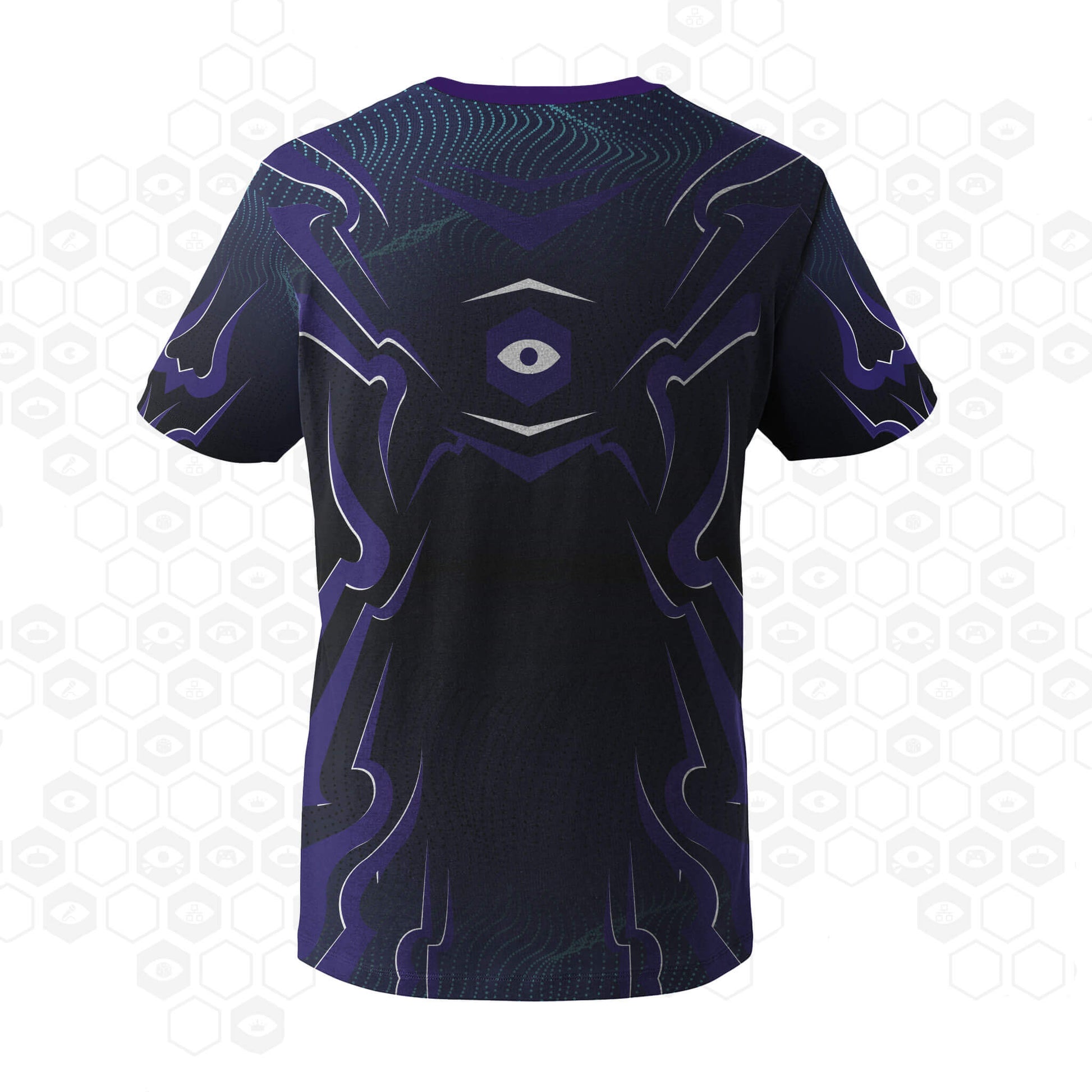 Official i70 Midnight Glyph eSports jersey - Black/Purple - Back | Insomnia Gaming Festival