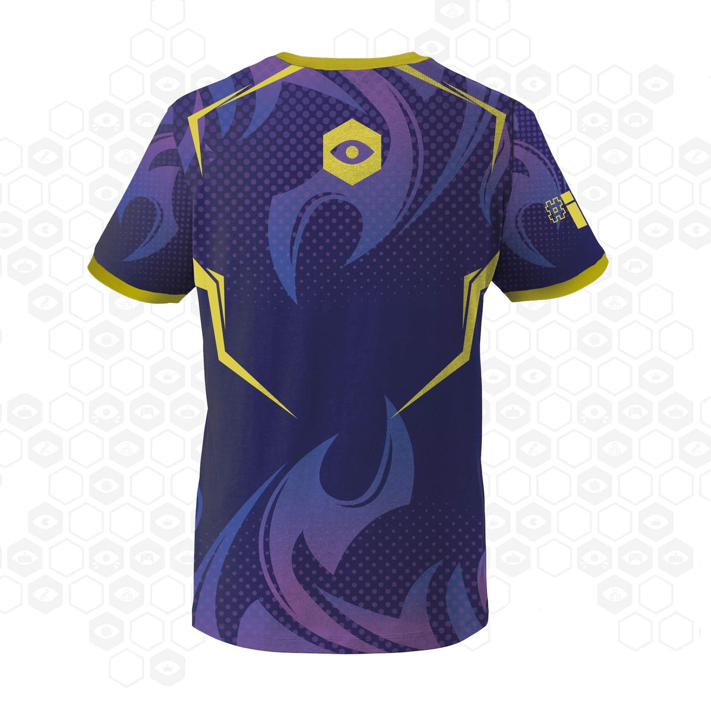 Official i70 Steel Flame eSports Jersey - Purple/Yellow - Back | Insomnia Gaming Festival