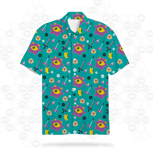 i71 Kawaii Eye Hawaiian Shirt | Teal | Insomnia Gaming Festival