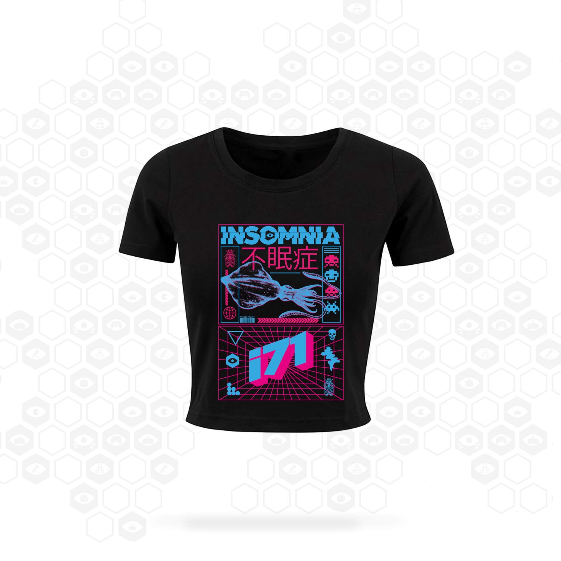 i71 Electric Squid Crop Top | Black | Insomnia Gaming Festival