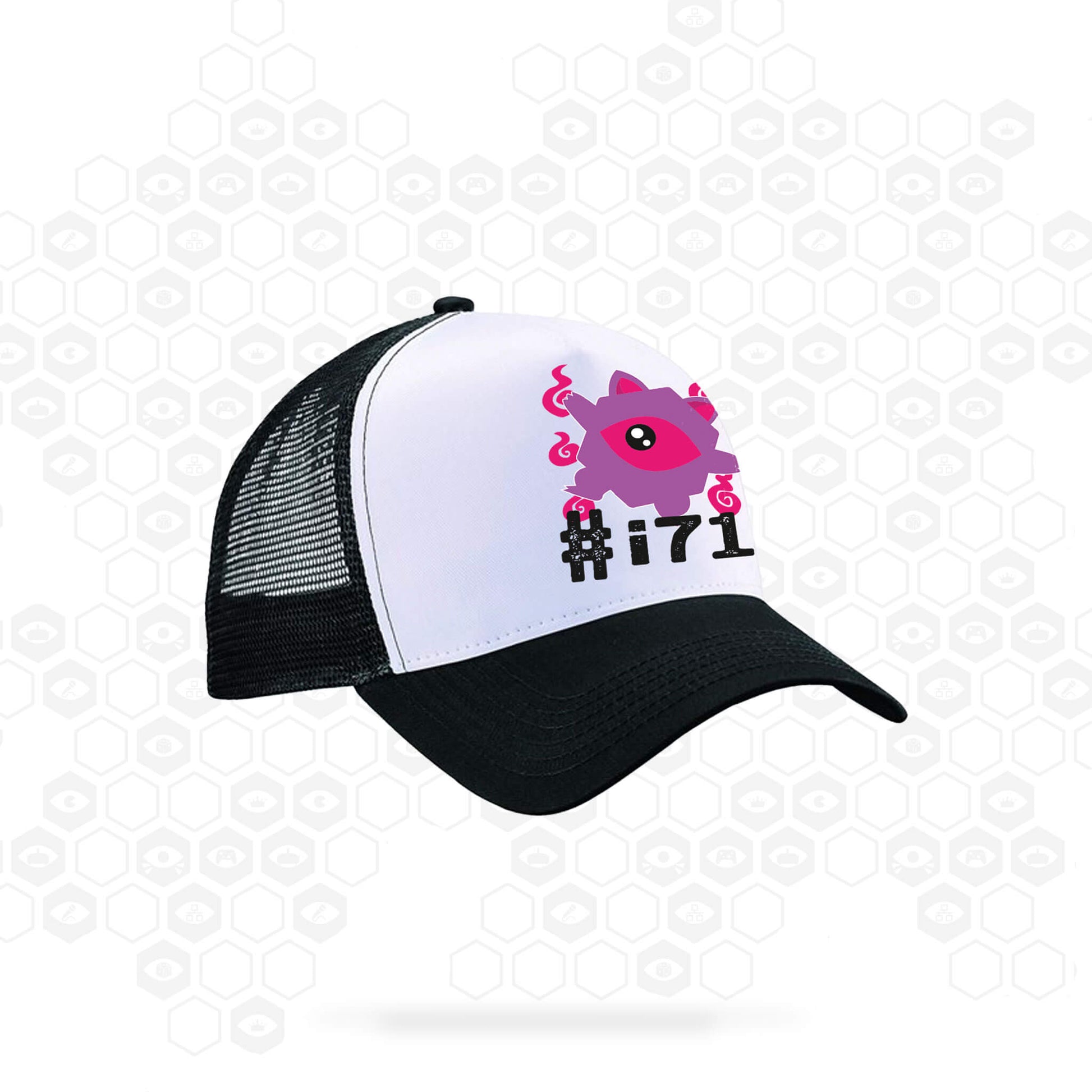 i71 Kawaii Eye Trucker Cap | Black/White | Insomnia Gaming Festival