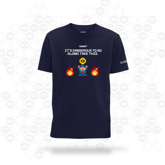 Insomnia - Its dangerous to go alone! Take this. navy t-shirt.